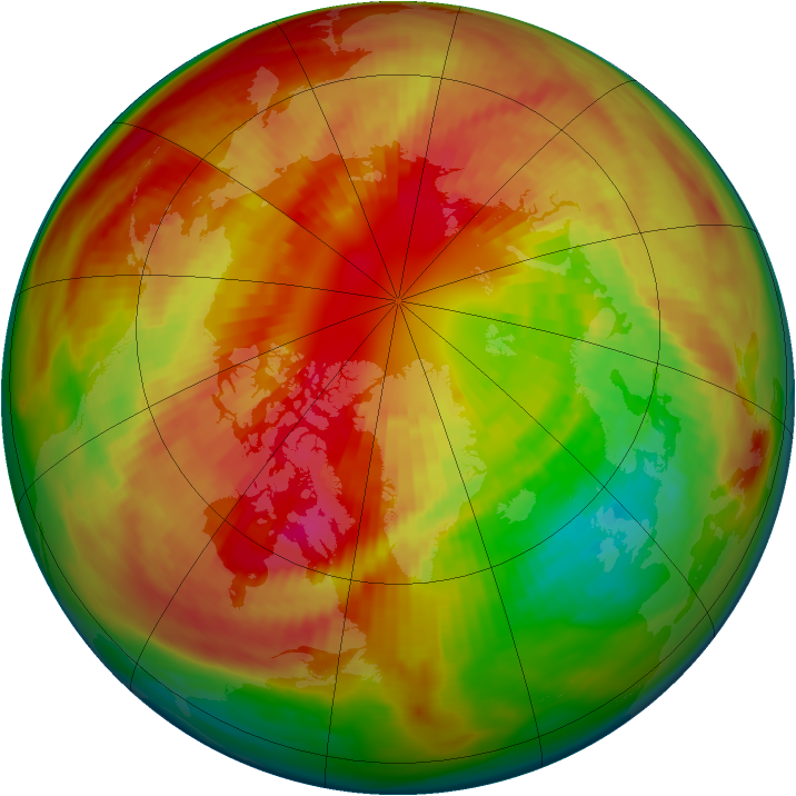 Arctic ozone map for 06 March 1984